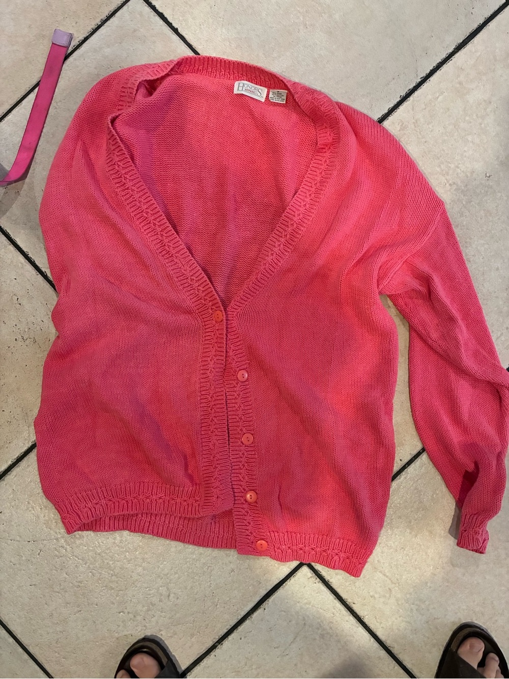 Vintage Honors Women's Pink Button-Front Cardigan Sweater